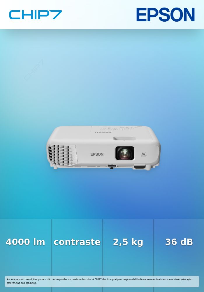 EPSON VIDEOPROJETOR EB-W53 4000AL WXGA 3LCD SUBST EB-W06 #PROMO#