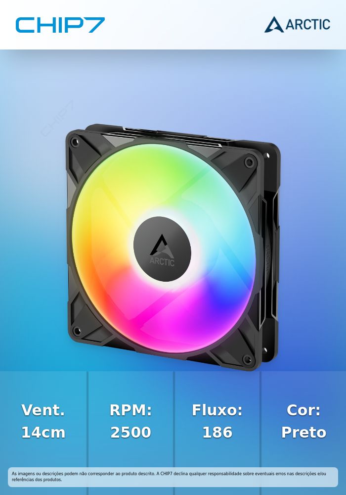 Ventoinha Arctic P14 PRO PWM A-RGB 140mm - Preto