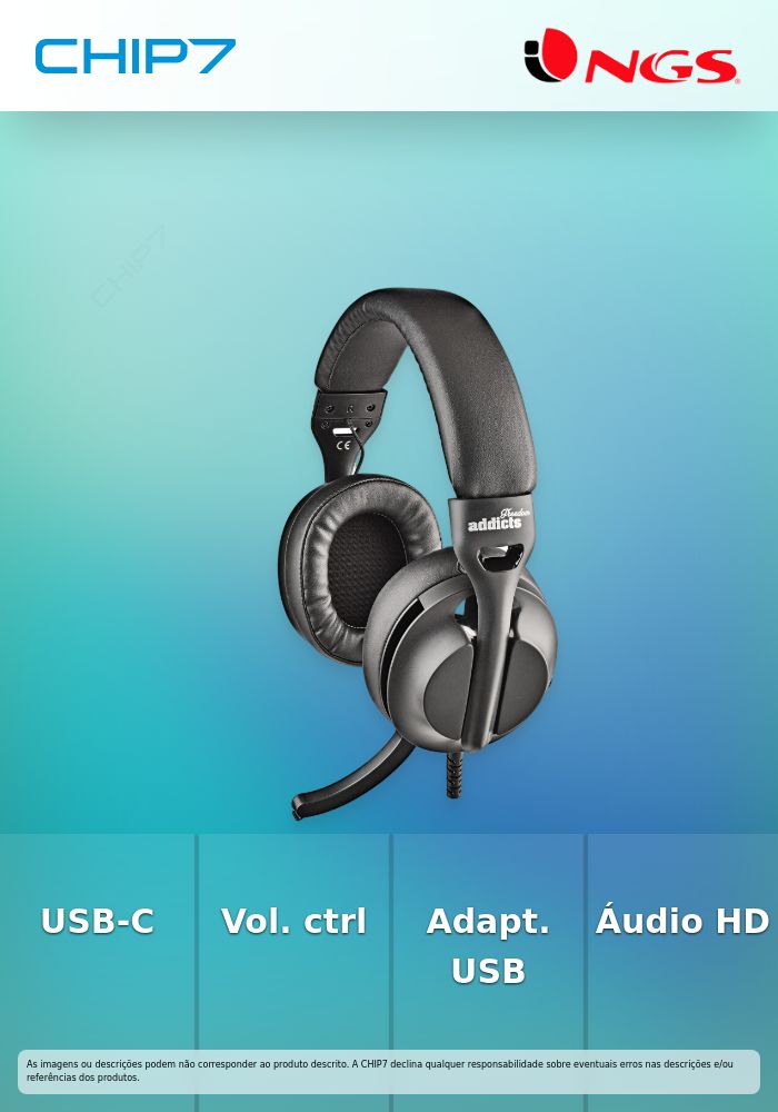 USB-C Stereo Headset with Volume Control and USB Adaptor