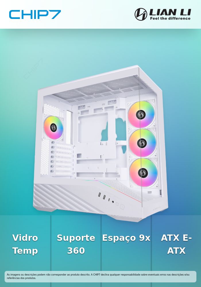 Caixa ATX Lian Li Vector V100 Branca Vidro Temperado