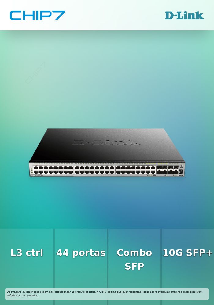 D-Link DGS 3630-52TC - Interruptor - L3 - Administrado - 44 x 10/100/1000 + 4 x combo Gigabit SFP + 4 x 10 Gigabit SFP+ - montável em trilho