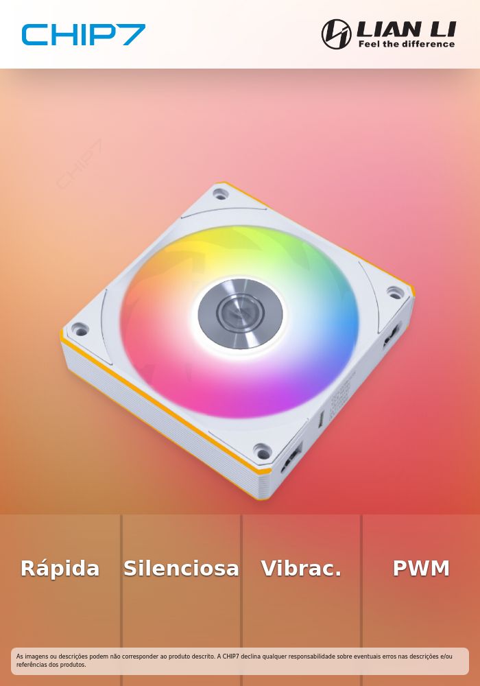 Ventoinha Lian Li UNI FAN CL120 Wireless RGB PWM Branco 120mm