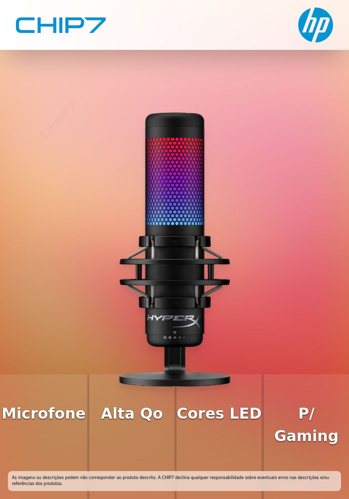 HyperX QuadCast S - Standalone Microphone - válido p unid pré estabelecidas e faturadas até 30 de janeiro ou fim de stock