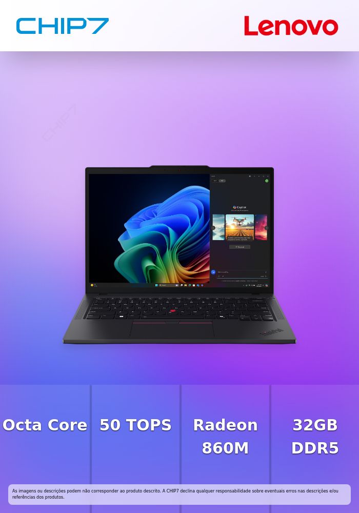 Portátil LENOVO - AMD Ryzen 7 AI Pro 350  / AMD NPU 50 Tops / 32GB DDR5 / 1TB SSD / 14