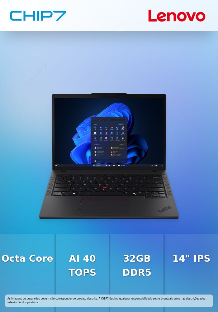 Portátil Lenovo - Intel Ultra 5 228V / Intel AI 40 TOPS / 32GB DDR5 / 512GB SSD / 14