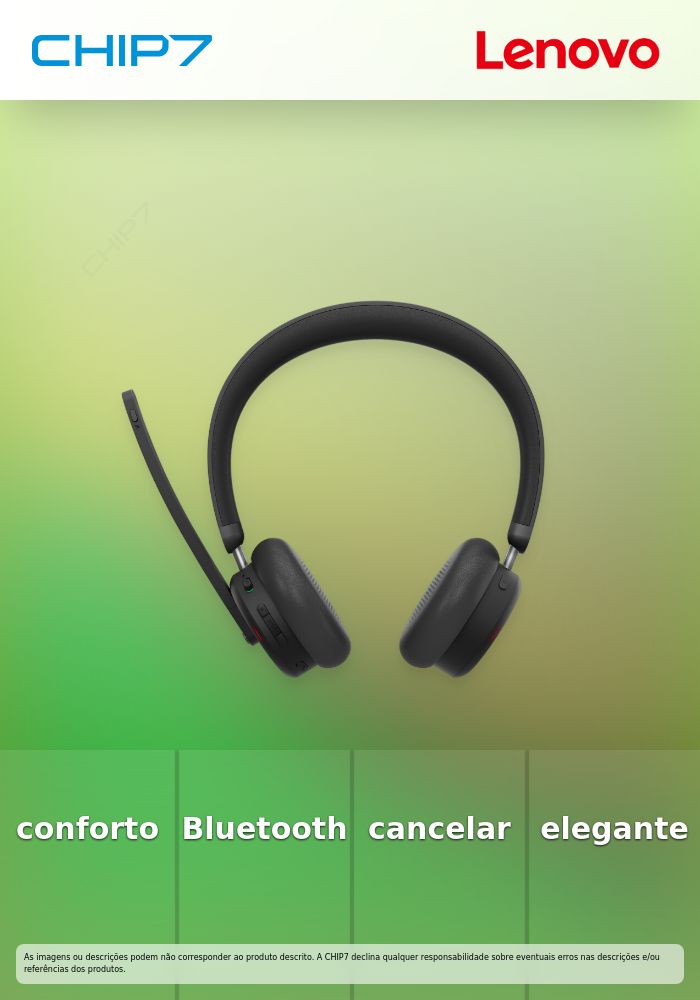 Lenovo 6550 - Auscultadores - no ouvido - bluetooth - sem fios - cancelamento de ruído activo - preto - Certificado para Microsoft Teams