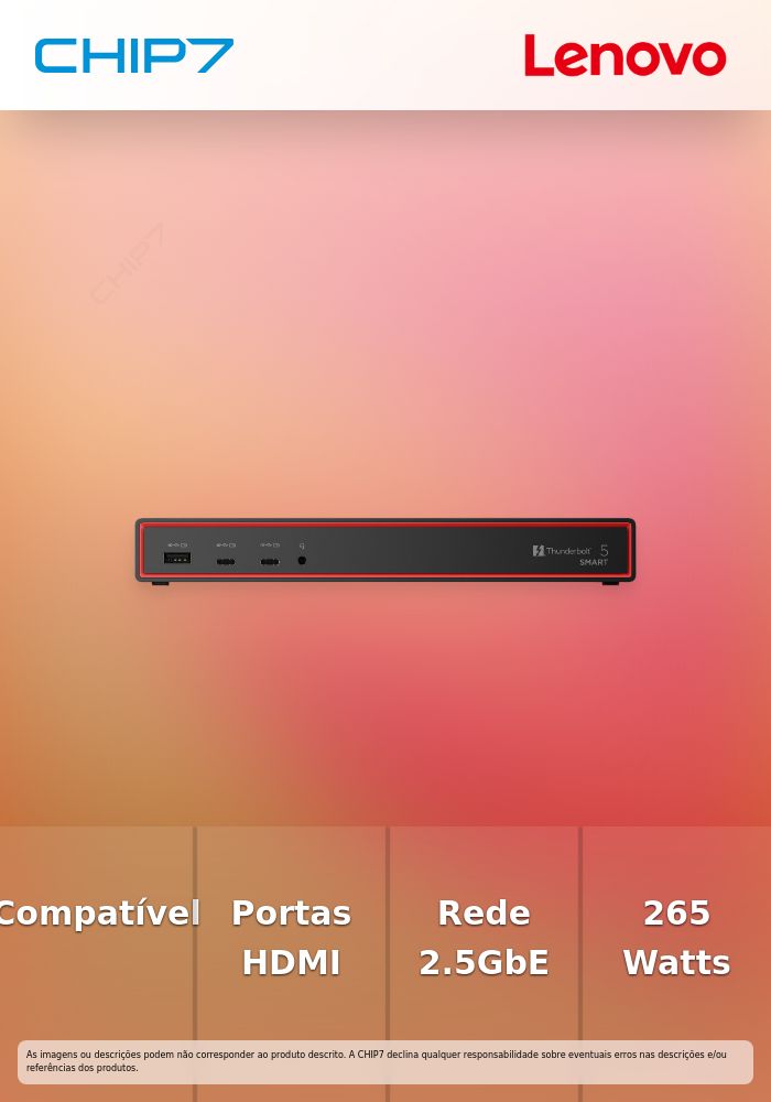 Docking Station Lenovo ThinkPad Smart Dock 7500 / Thunderbolt 5 / HDMI / Displayport / 2.5GbE - 265 Watt