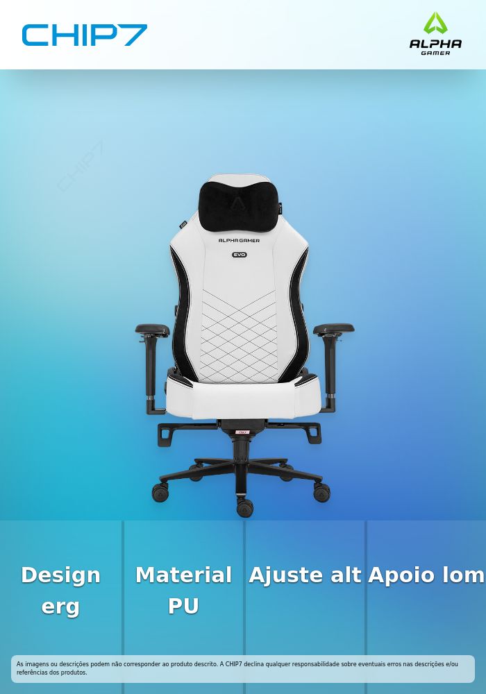 Alpha Gamer Alegra Evo Frost White PU - Cadeira Gaming