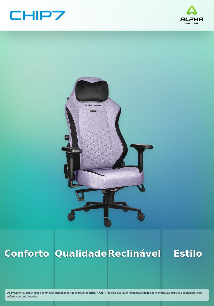 Alpha Gamer Alegra Evo Lavender Haze Fabric - Cadeira Gaming