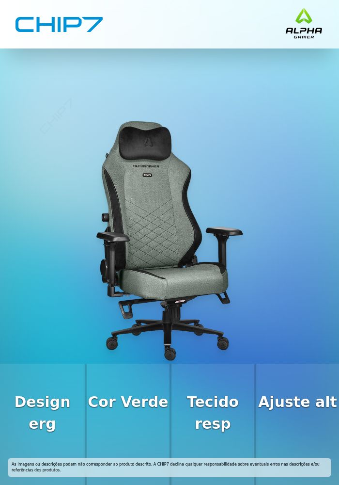 Alpha Gamer Alegra Evo Sage Green Fabric - Cadeira Gaming