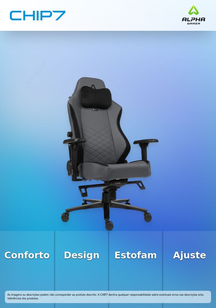 Alpha Gamer Alegra Evo Titanium Grey PU - Cadeira Gaming
