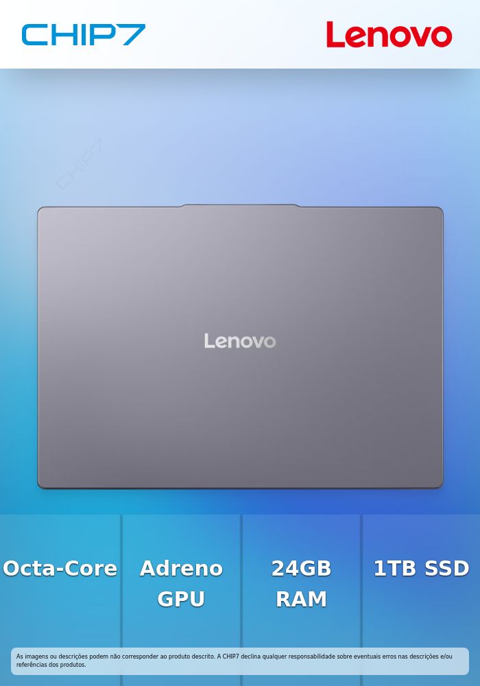 Portátil Lenovo - Snapdragon X X1-26-100 / Adreno GPU / 24GB LPDDR5x / 1TB SSD / 15.3