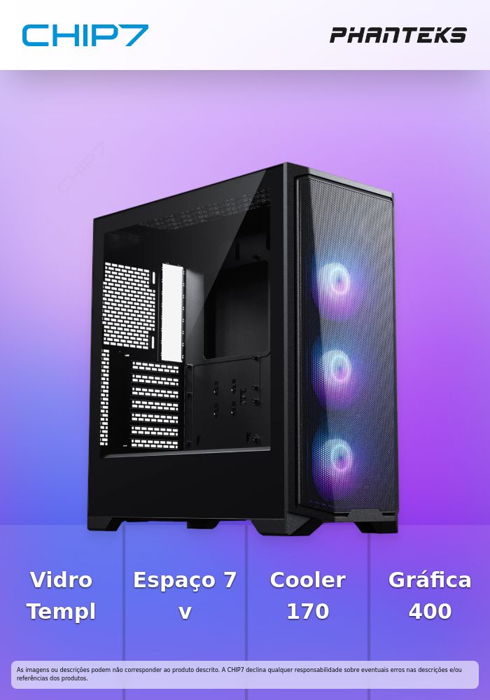 Caixa E-ATX Phanteks Eclipse G370A Vidro Temperado DRGB Preto