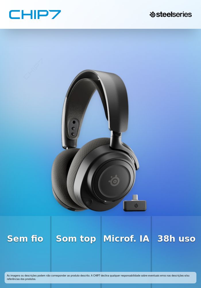 Headset SteelSeries Wireless / Bluetooth / Gaming - Arctis Nova 7 Gen 2 Preto