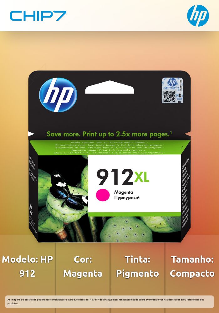 HP TINTEIRO ALTO RENDIMENTO MAGENTA 912XL