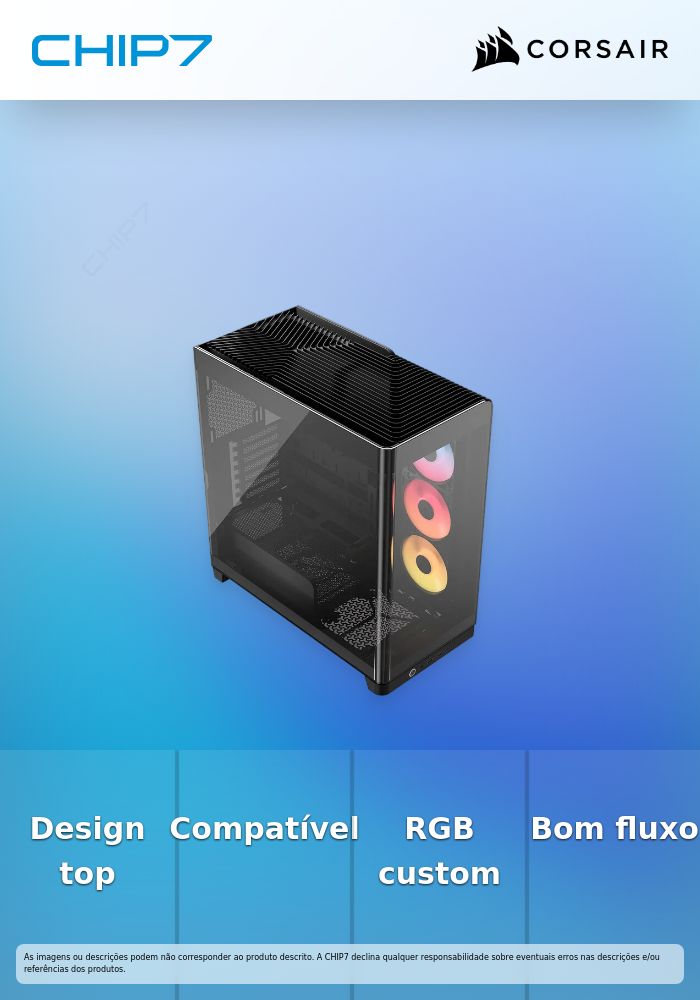 Caixa E-ATX Corsair 4500X LX-R RGB Preto Vidro Temperado