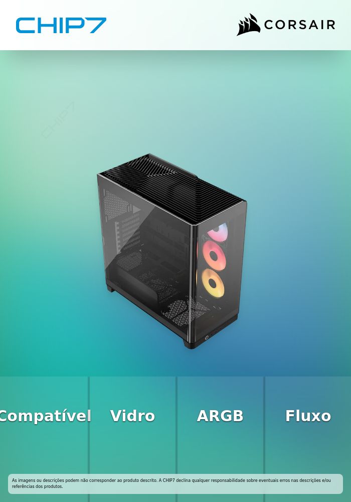 Caixa E-ATX Corsair 4500X RS-R ARGB Preto Vidro Temperado