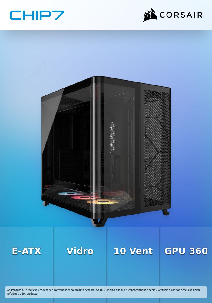Caixa E-ATX Corsair AIR 5400 RS-R ARGB Preto Vidro Temperado