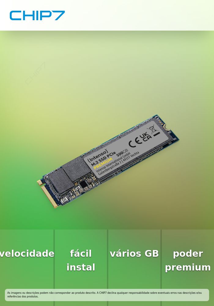 INTENSO SSD 500GB PCIe 2280 PREMIUM M.2 Gen3x4 NVMe 1.3 2100/1700 MBs