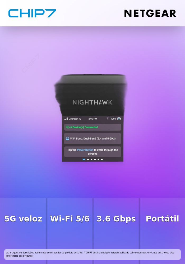 NETGEAR Nighthawk M3 - Hotspot móvel - 5G - 3.6 Gbps - Wi-Fi 5, Wi-Fi 6