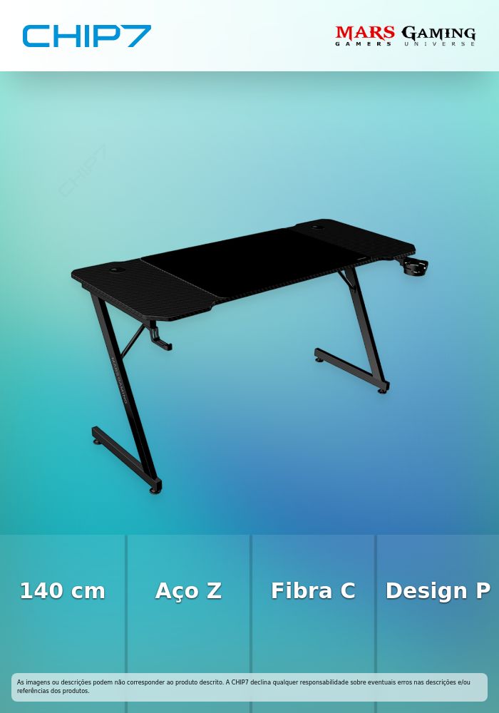 Secretária Gaming Mars Gaming MGD-X140 Preta