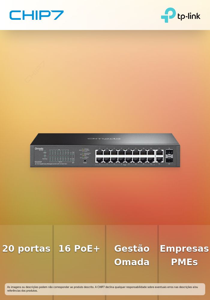 TP-LINK Omada 20-Port Gigabit Easy Managed Switch with 16-Port PoE+