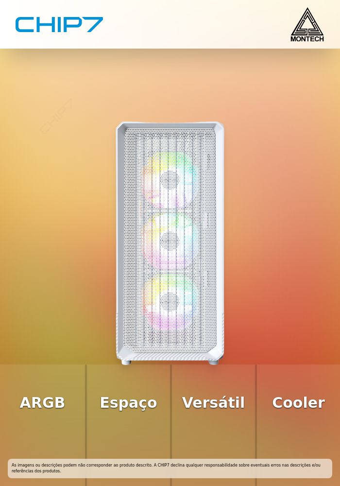 Caixa ATX Montech X5 ARGB Branco
