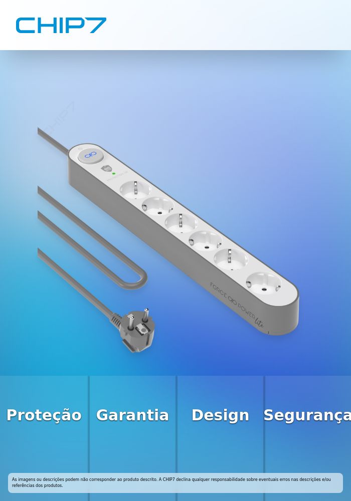 Bloco 6 Tomadas Protetoras Force Power 800 Joules