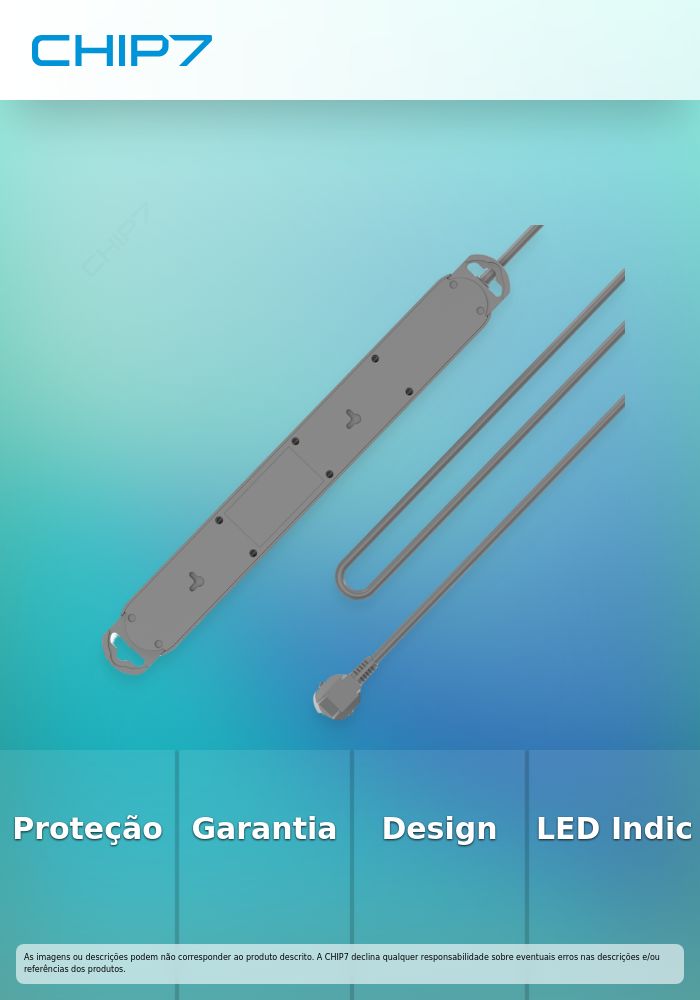 Bloco 5 Tomadas Protetoras Force Power 800 Joules / USB-A / USB-C