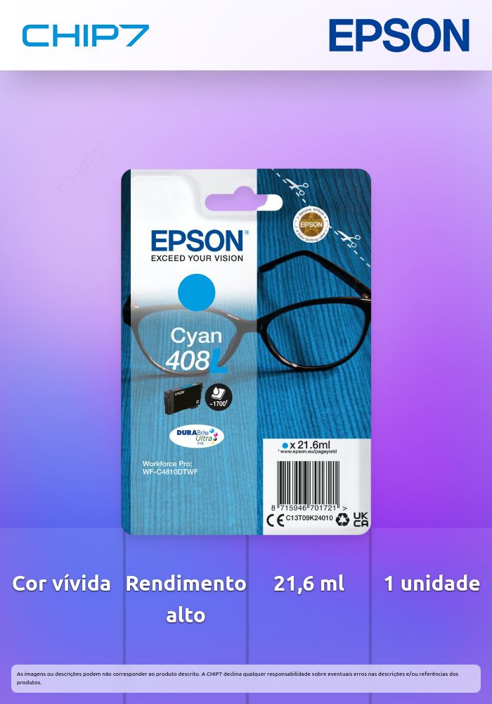 EPSON TINTEIRO AZUL 408L WF-C4810DTWF