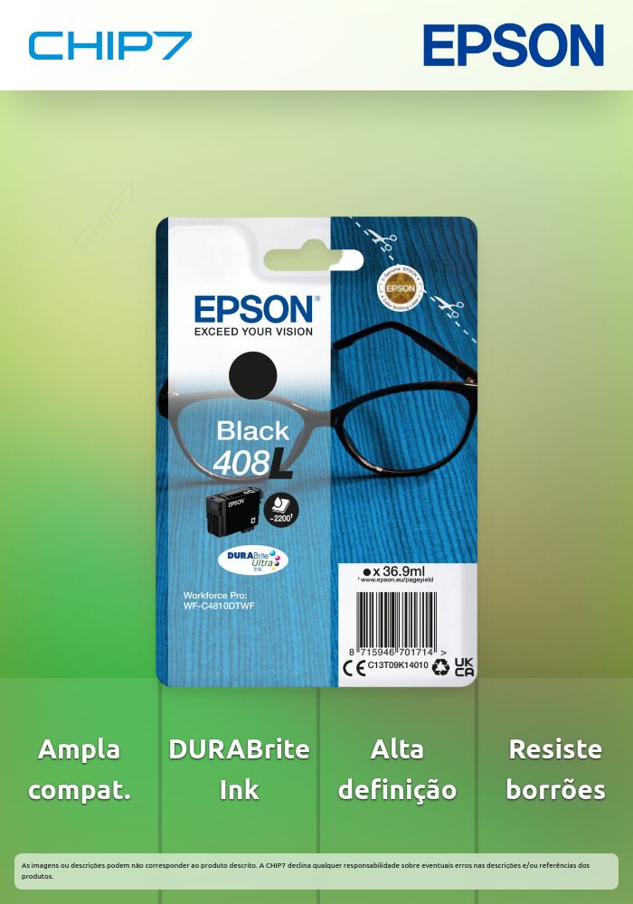 Tinteiro EPSON 408L DURABrite Ultra Ink Preto