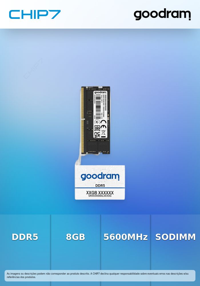 DDR5 8GB 5600MHz CL46 SR SODIMM » válido até fim de stock