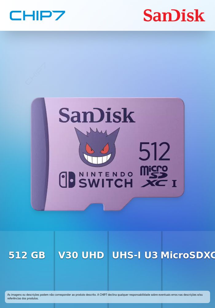 SanDisk - Cartão de memória flash - 512 GB - Video Class V30 / UHS-I U3 - microSDXC UHS-I