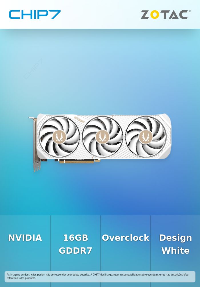 Placa Gráfica ZOTAC GAMING GeForce RTX 5070 Ti SOLID CORE OC White Edition