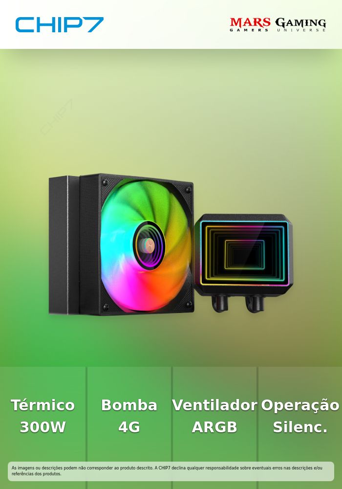 WaterCooler CPU Mars Gaming MLTWO120 ARGB Infinity Mirror Preto