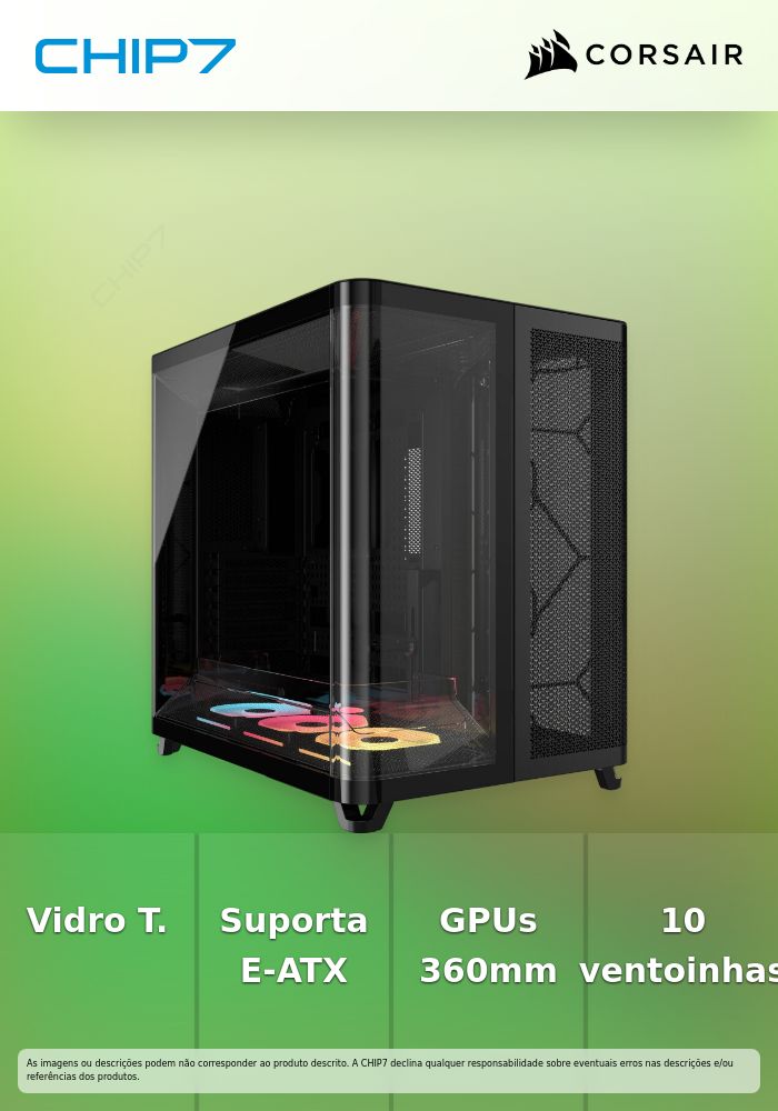 Caixa E-ATX Corsair AIR 5400 LX-R Link Preto Vidro Temperado