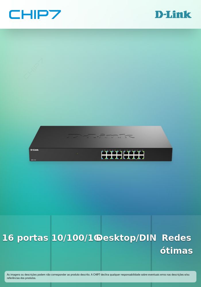D-Link DMS 1016 - Interruptor - 16 x 10/100/1000/2.5G - desktop, montável em trilho