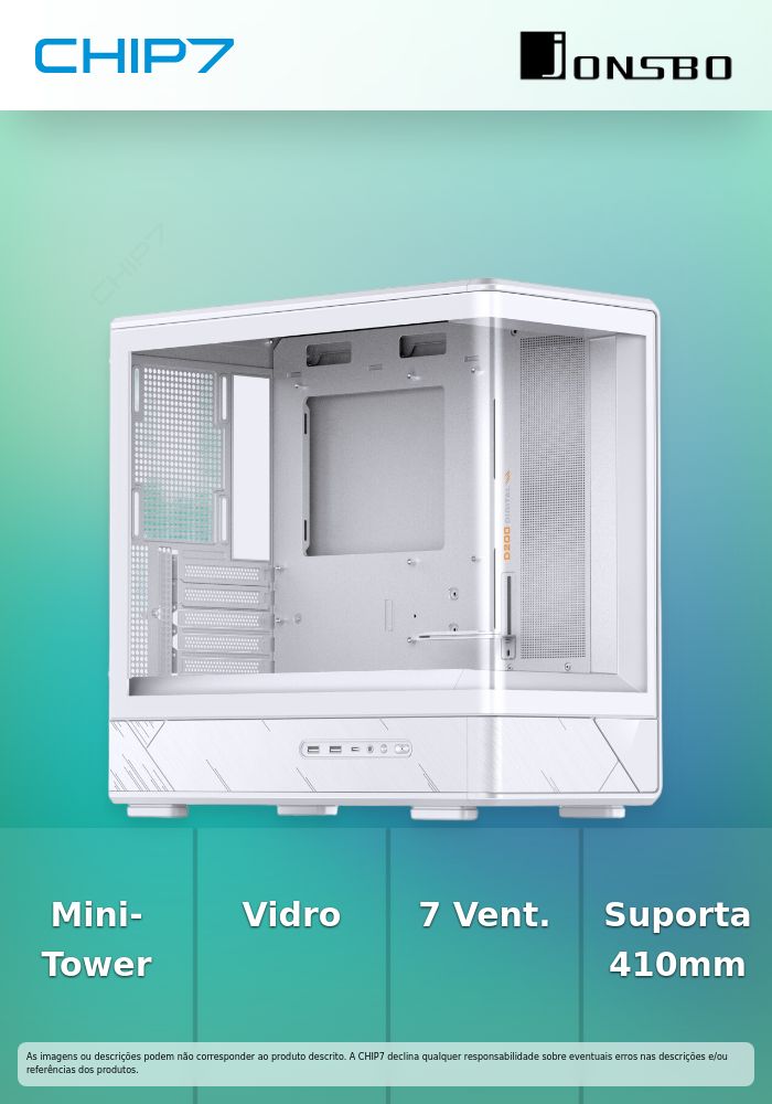 Caixa Micro-ATX Jonsbo D200 Vidro Temperado Branco