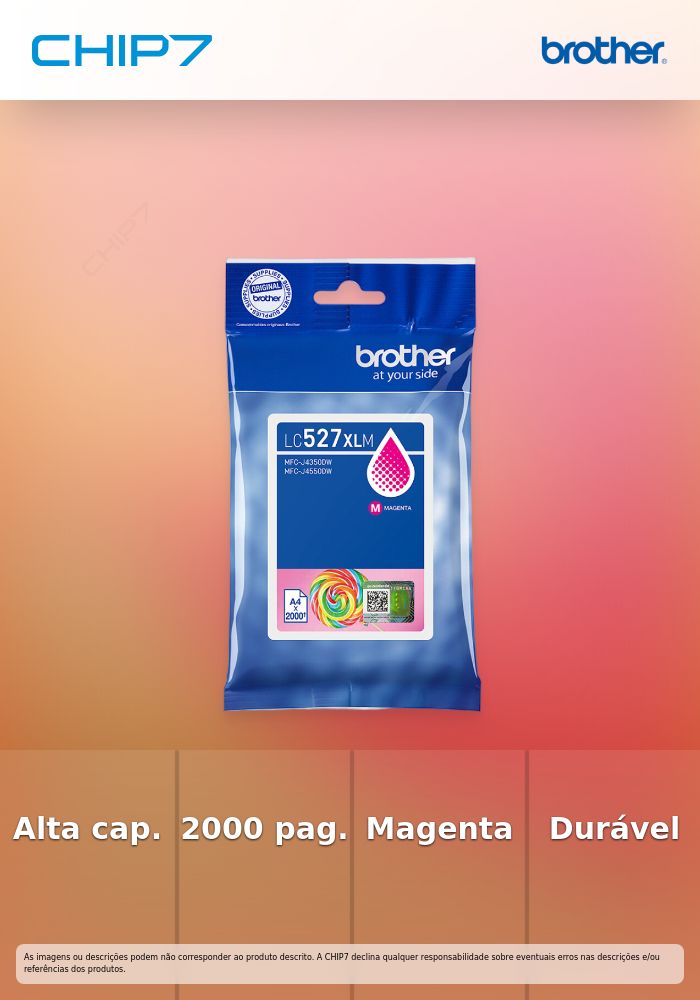 Tinteiro Magenta de alta capacidade, Duração aproximada: até 2.000 páginas (segundo ISO/IEC 24711)