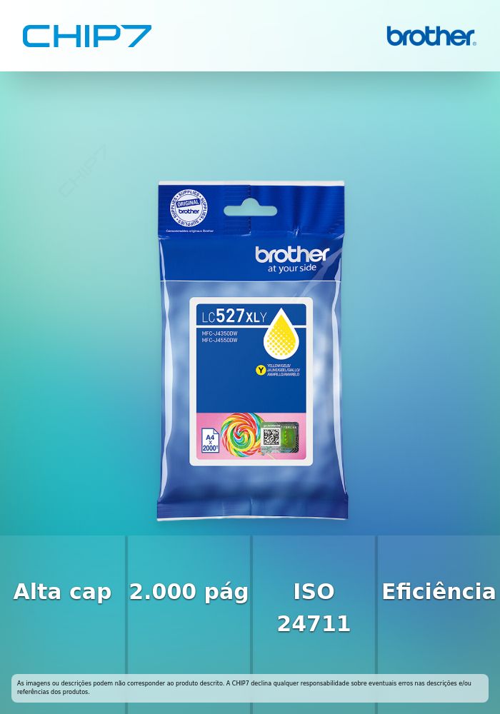 Tinteiro Amarelo de alta capacidade, Duração aproximada: até 2.000 páginas (segundo ISO/IEC 24711)