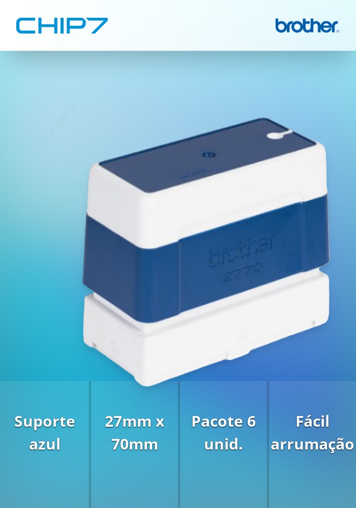 Suporte de carimbos Azul - Tamanho de 27mm x 70mm - 6 unidades