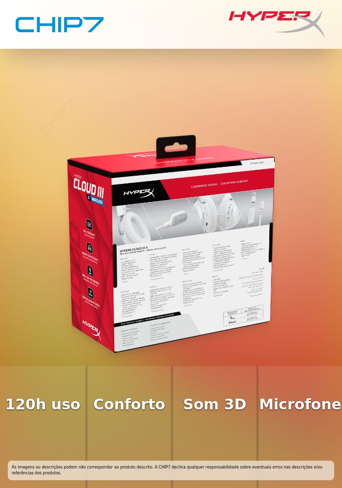 Headset HyperX Cloud III S Wireless - Branco