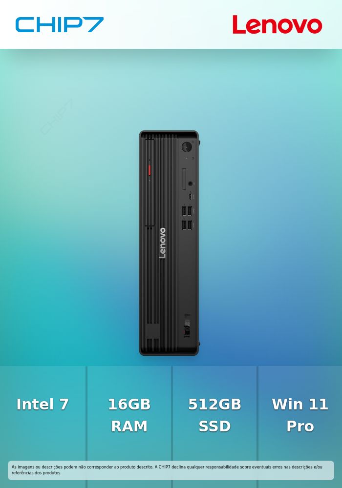 Desktop Lenovo - Intel Ultra 7 265 / 16GB DDR5 / 512GB SSD / Teclado + Rato - Windows 11 Pro - Thinkcenter M70S G6