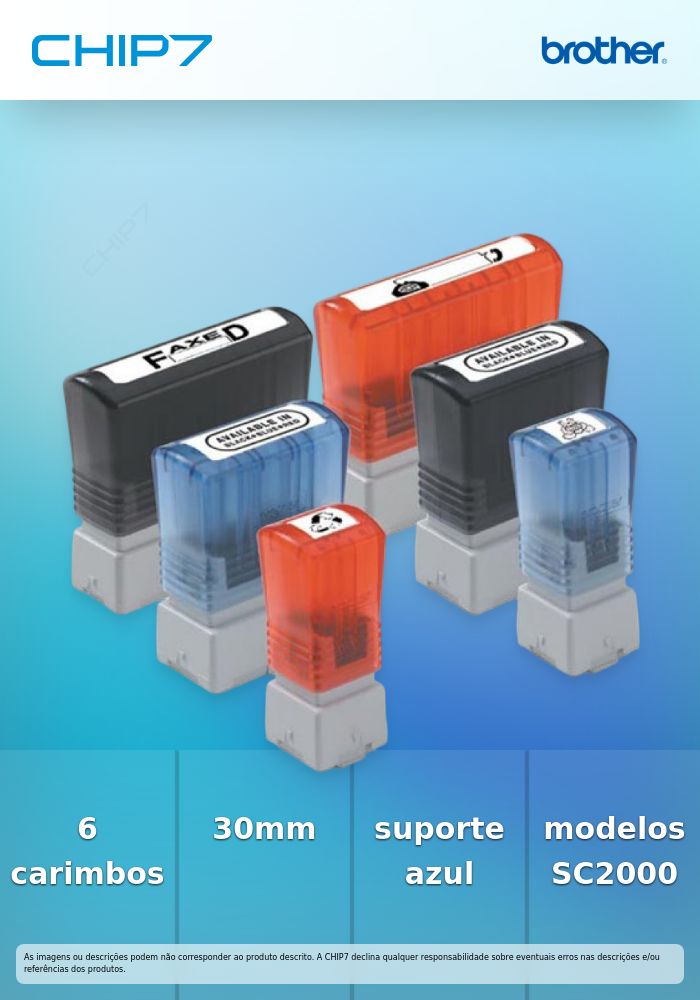 BROTHER SUPORTE DE CARIMBO AZUL PR3030B6P 30X30MM MOQ 6UNI