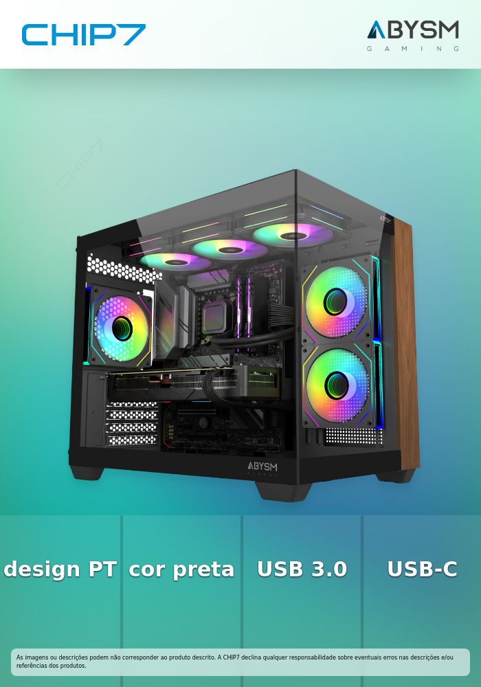 Caixa M-ATX DANUVE SAVA NATURE 285C - Black - 2XUSB 3.0+ 1 X TYPE C