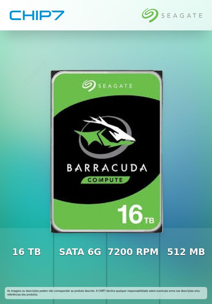 Seagate Barracuda ST16000DM001 - Disco rígido - 16 TB - interna - 3.5