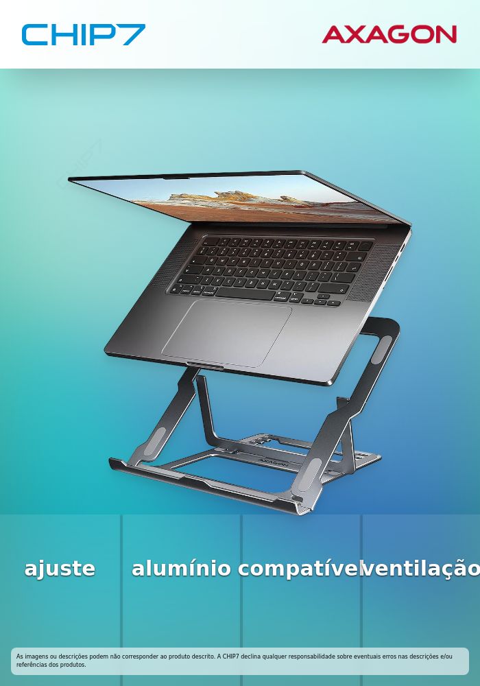 Suporte Elevatório AXAGON STND-LAG  para Portáteis Regulável Aluminio