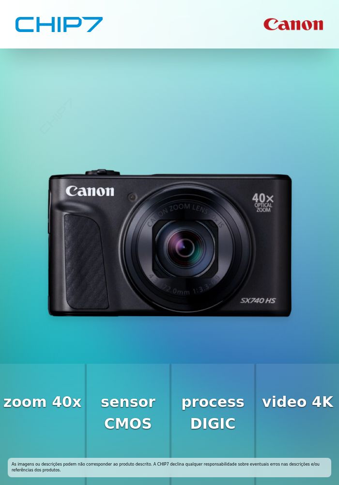PowerShot SX740 HS Lite Edition Preto - CMOS tipo 1/2,3