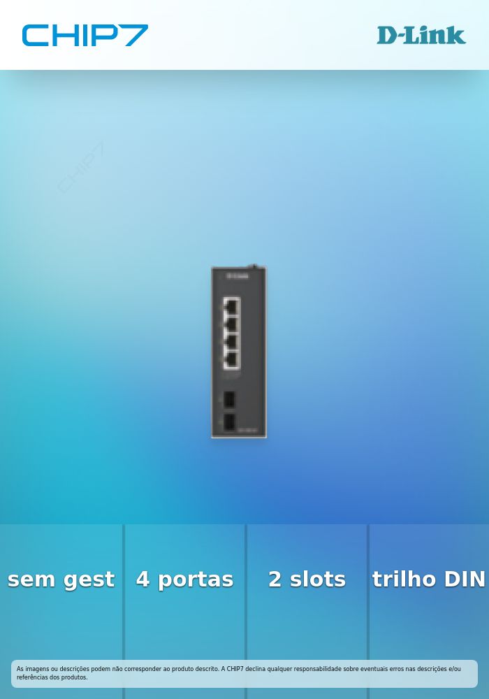D-Link DIS 100G-06 - Interruptor - industrial - sem gestão - 4 x 10/100/1000 + 2 x Gigabit SFP - montável em trilho DIN