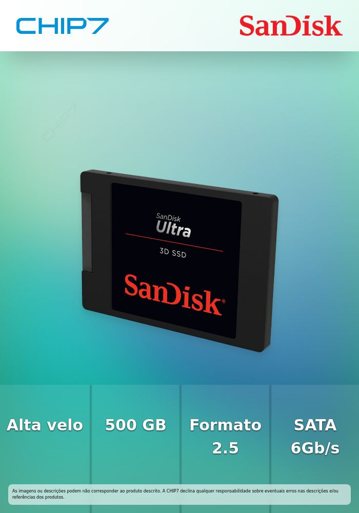 SanDisk Ultra 3D - SSD - 500 GB - interna - 2.5